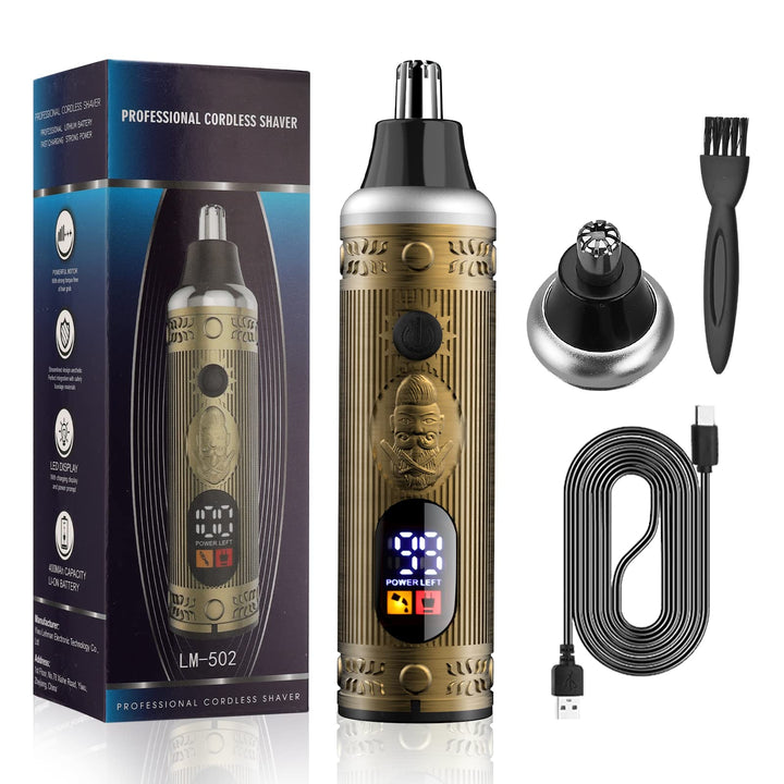 Unisex Nose Hair Trimmer, Rechargeable, LCD Display, Precision Trim, For Men and Women