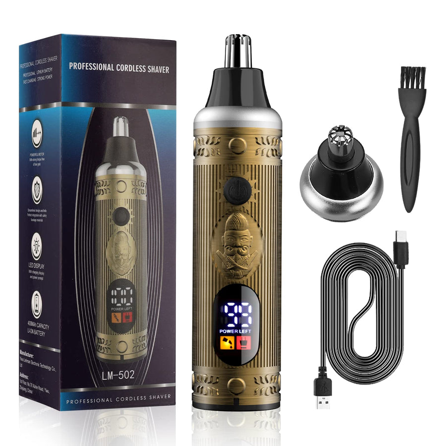 Unisex Nose Hair Trimmer, Rechargeable, LCD Display, Precision Trim, For Men and Women
