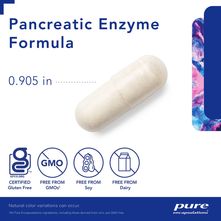 Pancreatic Enzyme Formula - Digestive Enzymes for Digestion - Strengthens Gut Health* - Targeted Delivery Capsules - Gluten Free & Non-GMO - 60 Capsules
