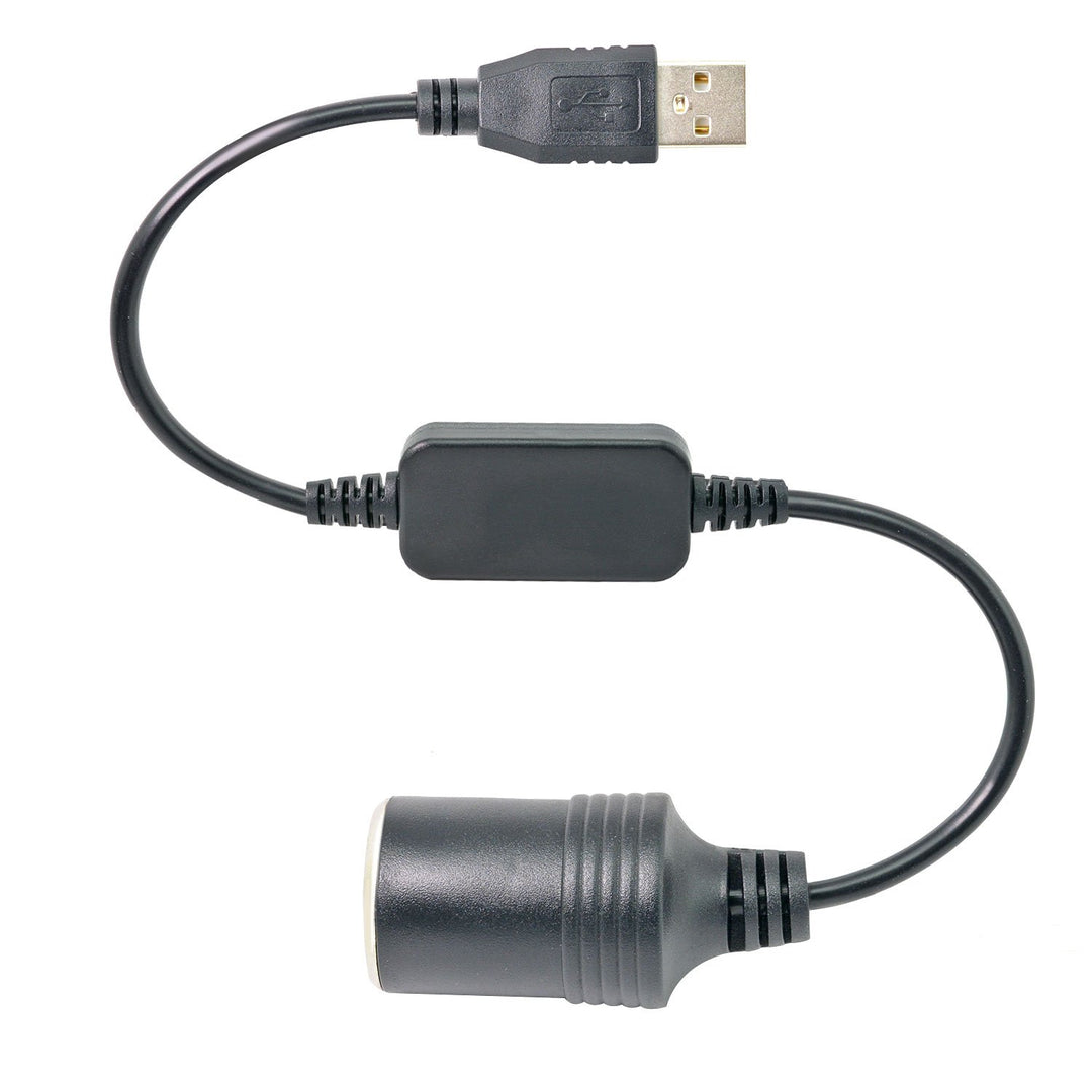 USB to 12V DC Adapter - USB A Male to 12V Car Cigarette Lighter Socket Female Power Converter (Max Output 12V 0.8A)