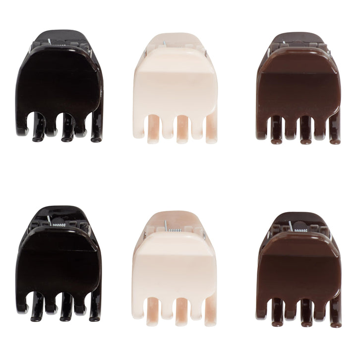 Goody SlideProof Mini Claw Clips - 12 Ct, Neutral Tones, Secure Grip Hair Styling Accessories for Women & Men, All Hair Types