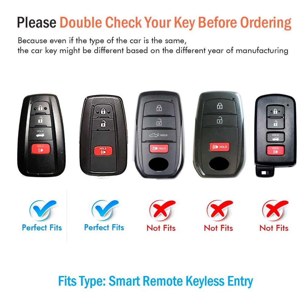 for Toyota Key Fob Cover,Special Soft TPU Key Case Cover Protector Compatible with 2020-2022 Highlander Corolla Prius, 2018-2024 RAV4 Camry Avalon C-HR GT86 (only for Keyless go)-Silver