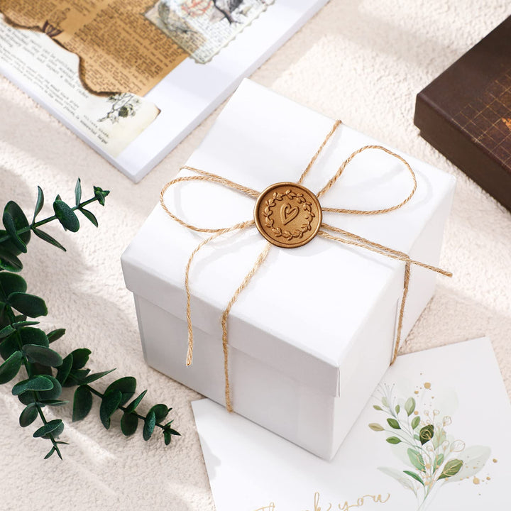 Wax Seal Stickers Envelope Seal Stickers Wedding Invitation Envelope Seals Self Adhesive Gold Stickers for Party Invitaion, Christmas, Gift Wrapping (Heart Style, 50 Pieces)