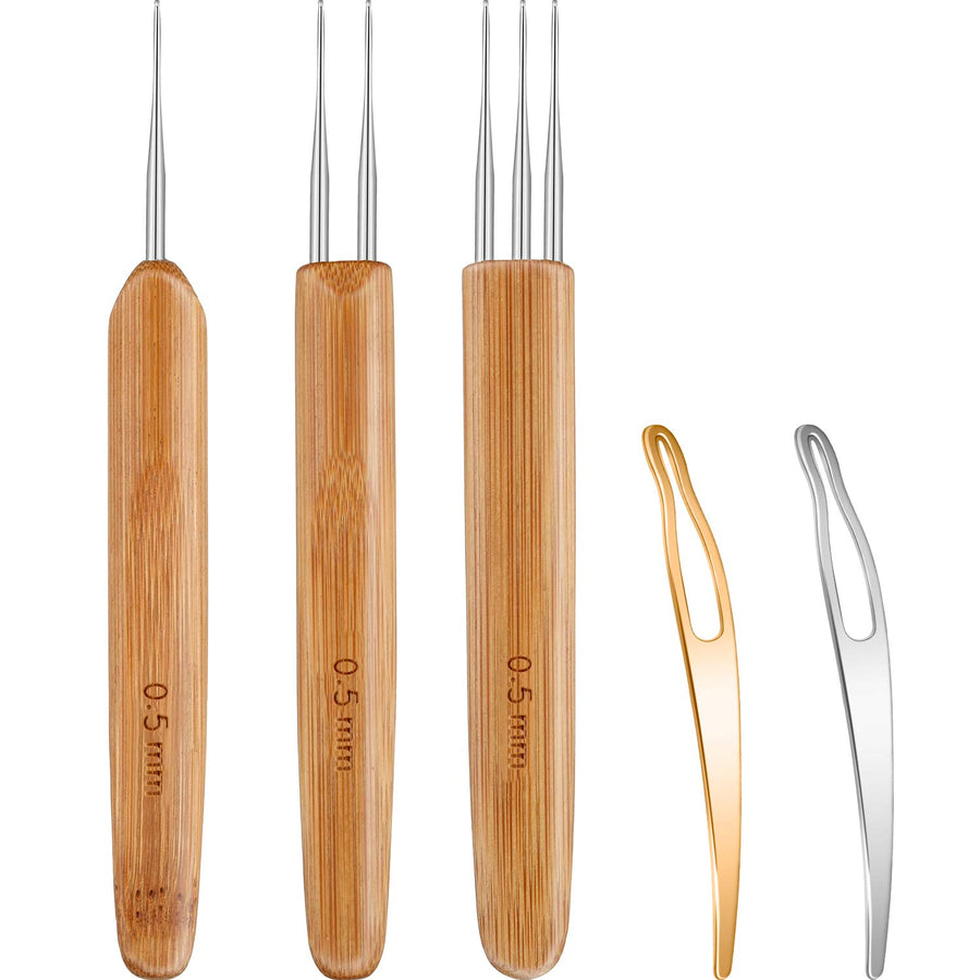 5 Pieces Dreadlocks Crochet Hook Tool Crochet Needles Includes 3 Pieces Dreadlocks Crochet 1 Hook 2 Hooks 3 Hooks for Hair Dreads Braid Craft Weaving 2 Pieces Hair Locking Tool