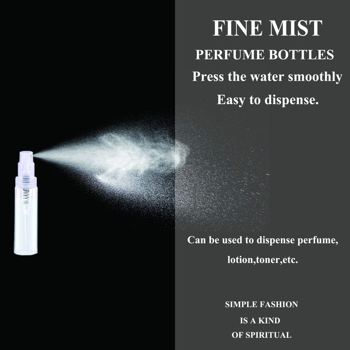 Mini Spray Bottle, Clear Plastic Empty Sample Containers, Fine Mist Perfume Travel Refillable Spray Bottle Perfume Atomizer Small Portable Bottle for Cleaning, Essential Oils 120Pcs 3ml