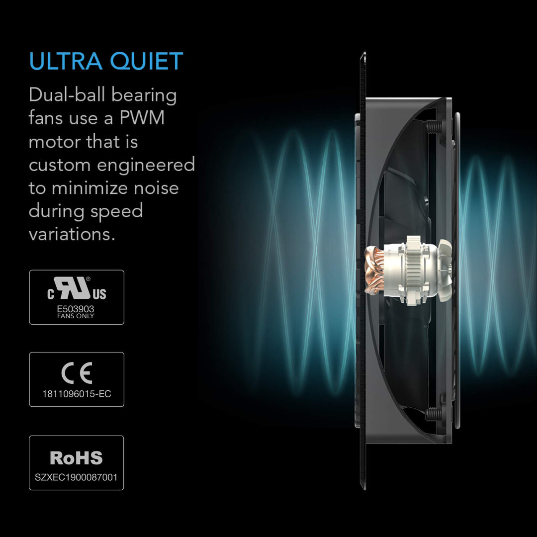 AIRPLATE S5, Quiet Cooling Fan System 8 with Speed Control, for Home Theater AV Cabinets