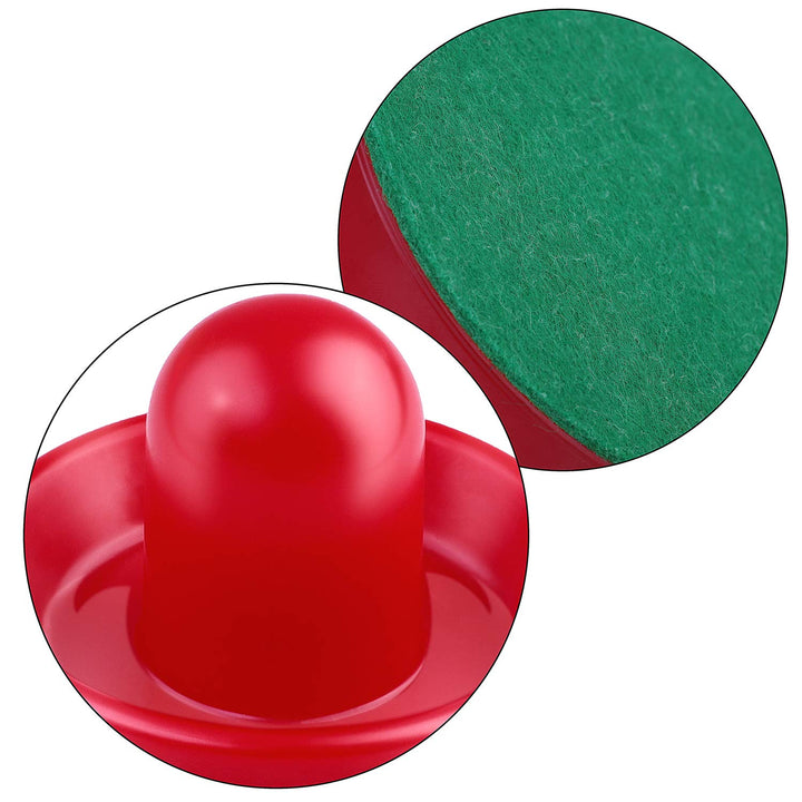 Air Hockey Pushers and Air Hockey Pucks Air Hockey Paddles, Goal Handles Paddles Replacement Accessories for Game Tables(4 Pushers, 8 Red Pucks and 8 Green Pads)