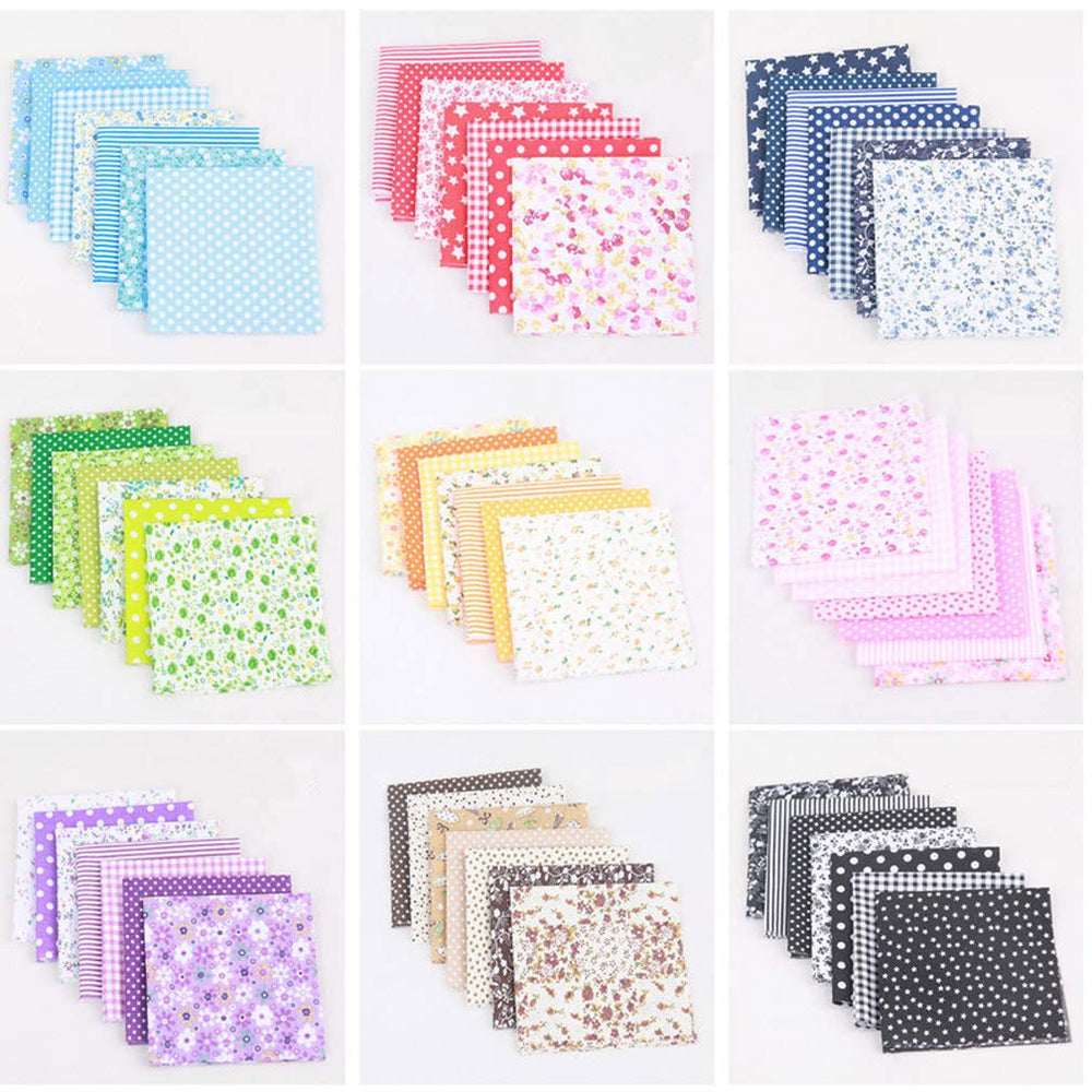 56 Pieces 9.8x 9.8 (25cm x 25cm) Squares Cotton 100% Floral Printed Sewing Supplies Fabric for Quilting Patchwork, DIY Craft, Scrapbooking Cloth