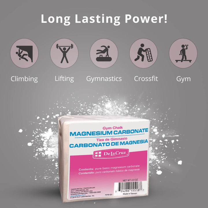 Magnesium Carbonate Gym Chalk - Weightlifting, Gymnastics and Rock Climbing Chalk - 1 Block