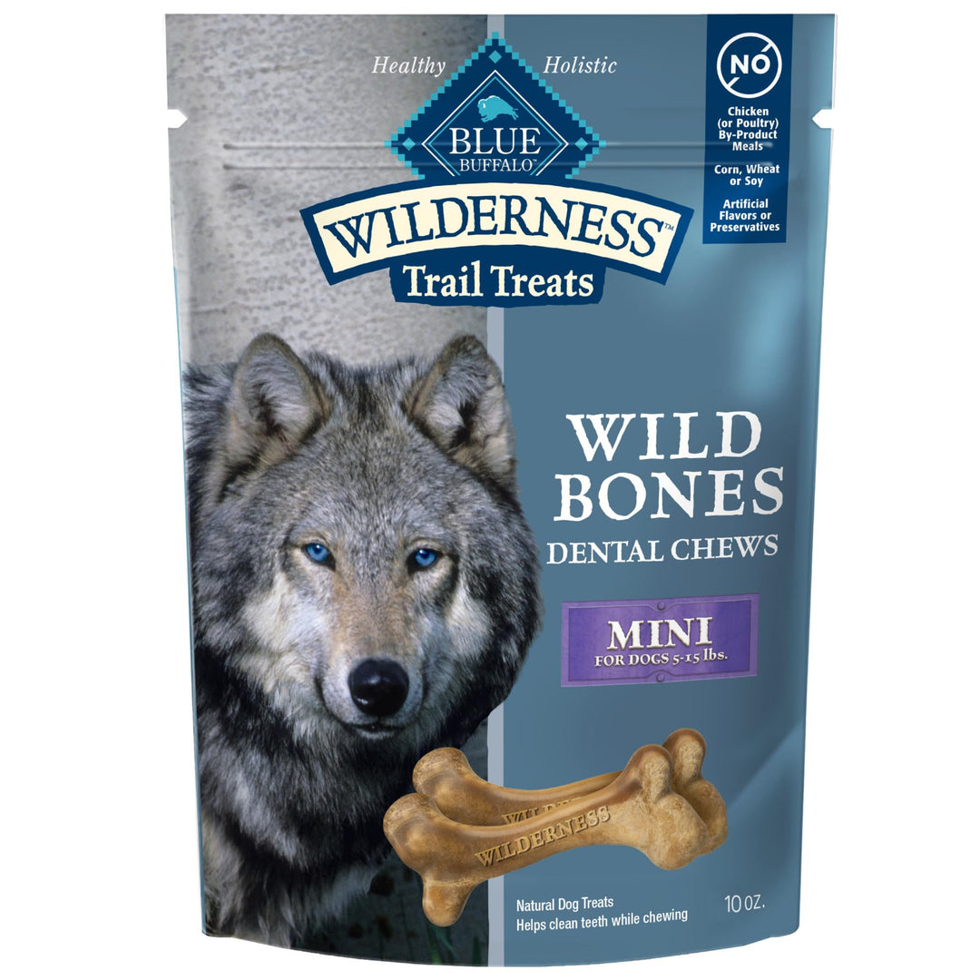 Wilderness Wild Bones Grain-Free Dental Chews Dog Treats, Mini, 10-oz Bag
