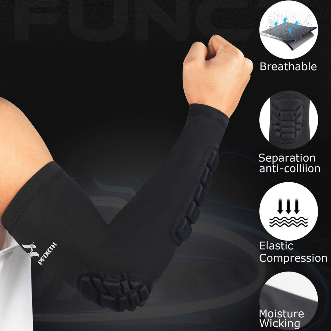 Pads Arm Forearm Elbow Sleeve Compression Protective Support Single