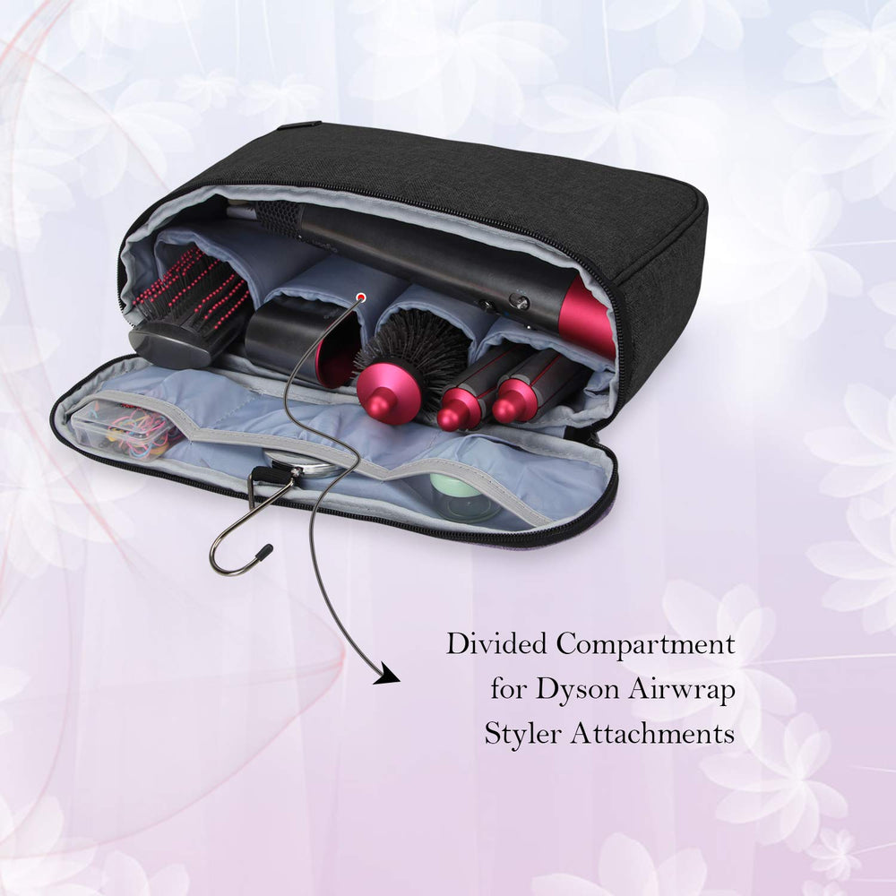 Travel Storage Bag Compatible with Dyson Airwrap Styler, Portable Travel Organizer for Airwrap Styler and Attachments, Black