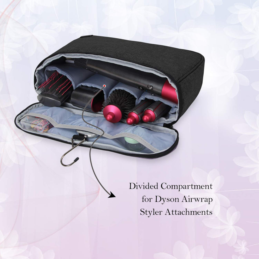 Travel Storage Bag Compatible with Dyson Airwrap Styler, Portable Travel Organizer for Airwrap Styler and Attachments, Black