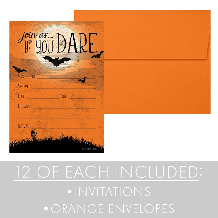 Halloween Party Invitation Cards and Envelopes, 12 Count