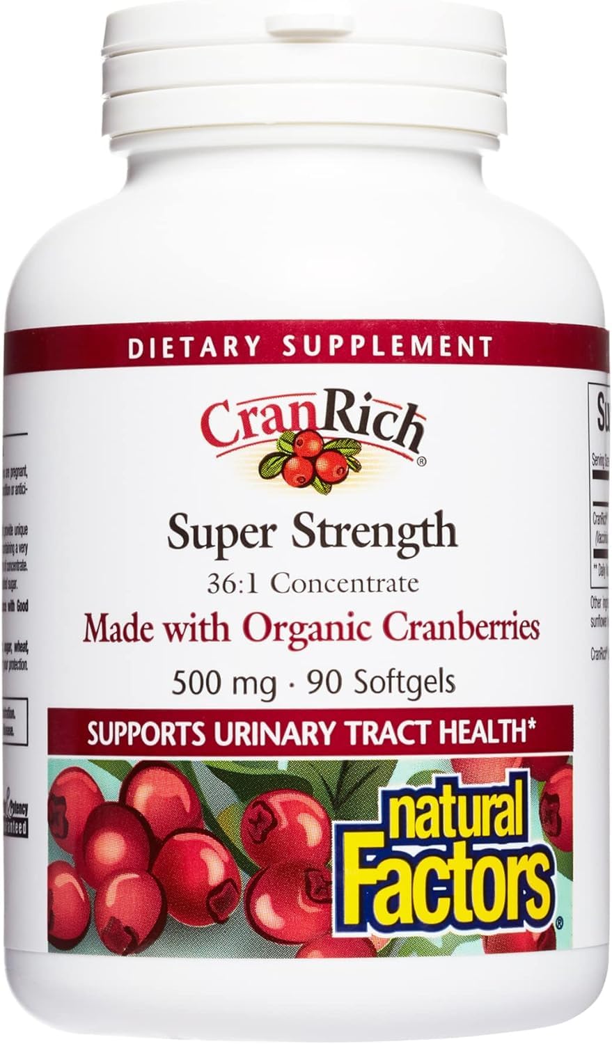 CranRich , Super Strength Cranberry Concentrate, Antioxidant Supplement for Urinary Tract Support, Non-GMO, 90 softgels (90 servings)
