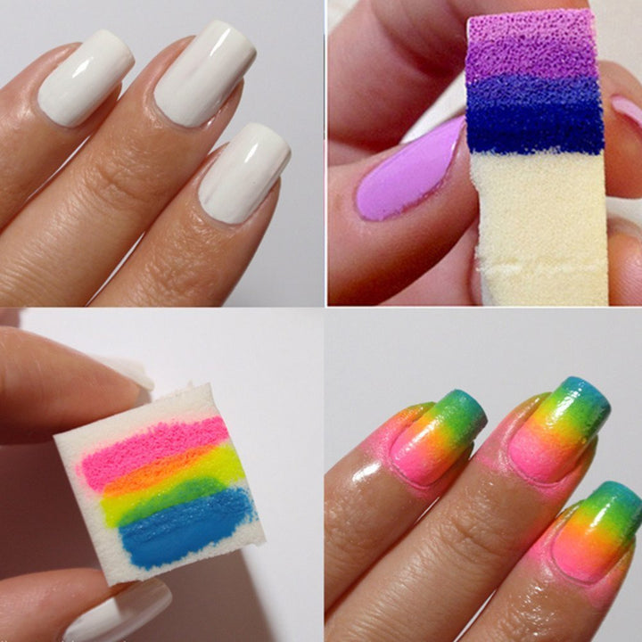 Yueton Pack of 24 Nail Art Soft Sponge Polish Transfer DIY Manicure Tool