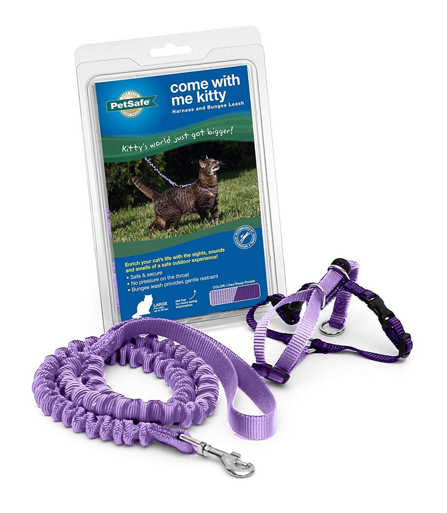 Come with Me Kitty Harness and Bungee Leash, Large, Lilac