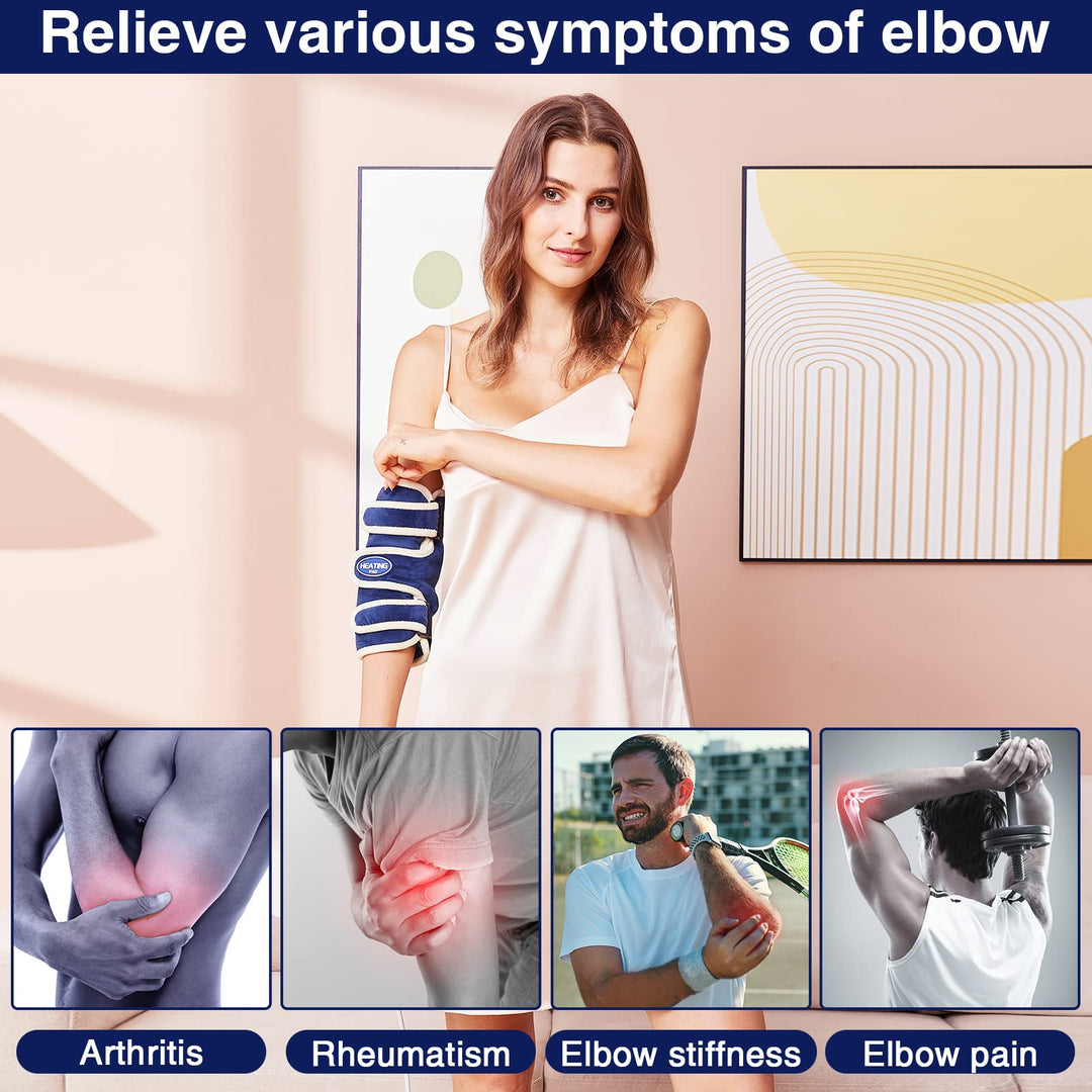 ALDIOUS Electric Heating Pad for elbow hand, Ergonomic Heated elbow hand Wrap Pad with Auto Shut Off, 10-90 min & 86-158Setting, Thermal Dry Heat Therapy for Pain Relief, 5s Fast-Heating, 19.3*9.5in