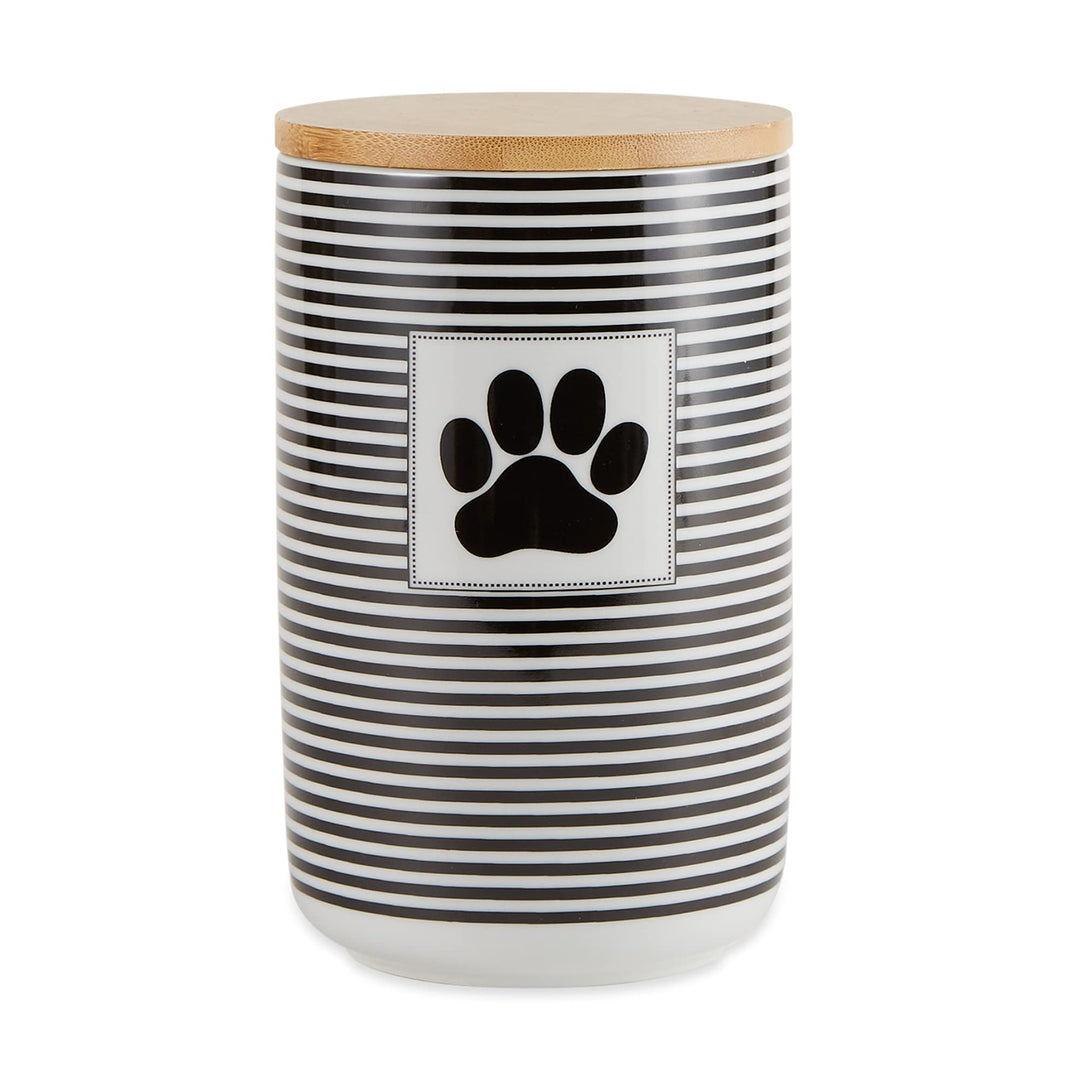 Paw & Patch Ceramic Pet Collection, Treat Canister, 4x6.5, Black,Treat Canister, 4x6.5,5742