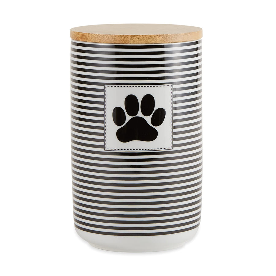 Paw & Patch Ceramic Pet Collection, Treat Canister, 4x6.5, Black,Treat Canister, 4x6.5,5742