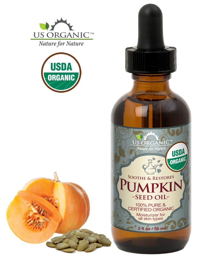 Pumpkin Seed Oil, USDA Certified Organic, Pure, Natural, Cold Pressed Virgin, Unrefined in Amber Glass Bottle w/Glass Eyedropper (Small (2 oz, 56 ml))