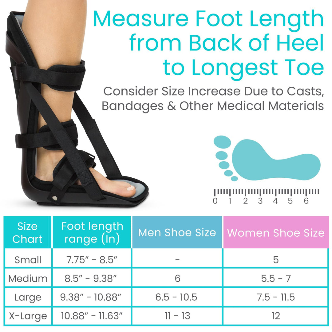 Hard Plantar Fasciitis Night Splint for Men & Women - Stabilizer Brace Relieves Inflammation - Foot Support Boot Features Adjustable Hook and Loop Straps for Achilles Pain Relief