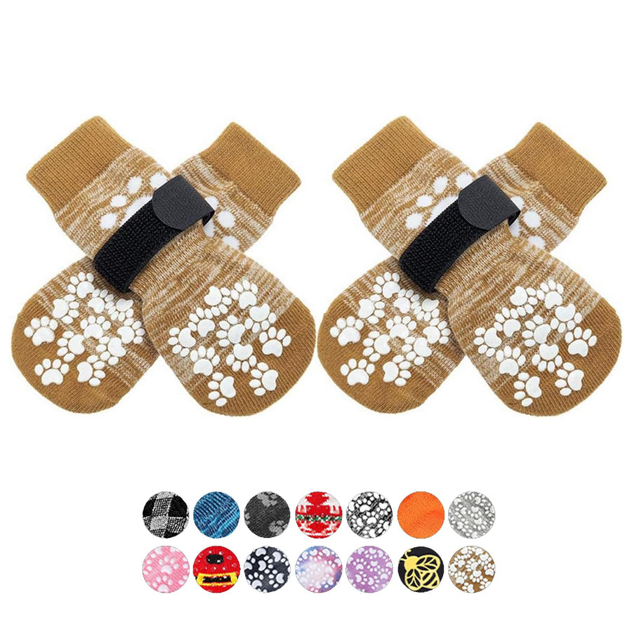 Anti Slip Dog Socks to Prevent Licking Paws, Dog Shoes for Hot Pavement, Dog Booties for Small Medium Large Senior Dogs, Traction Control Dog Boots & Paw Protectors for Hardwood Floors
