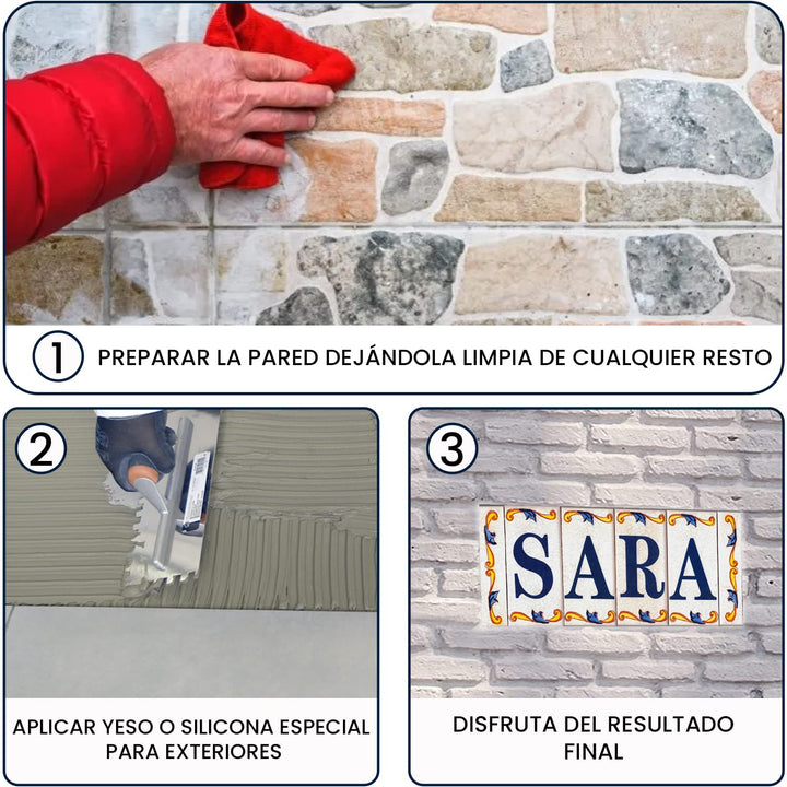 - House number - Number for house, Glazed ceramic, Hand painted spanish technique, Names and Addresses (9)