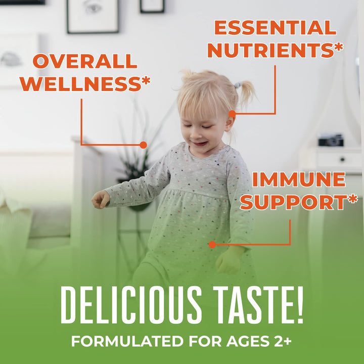 Sugar Free Vitamin Gummies for Kids Age 2 | 2 Month Supply Multivitamin with Vitamin C, D3, Zinc | 1 Gummy Per Day | Toddler Vitamins | Sugar Free | Vegan | Non GMO | 60 Count