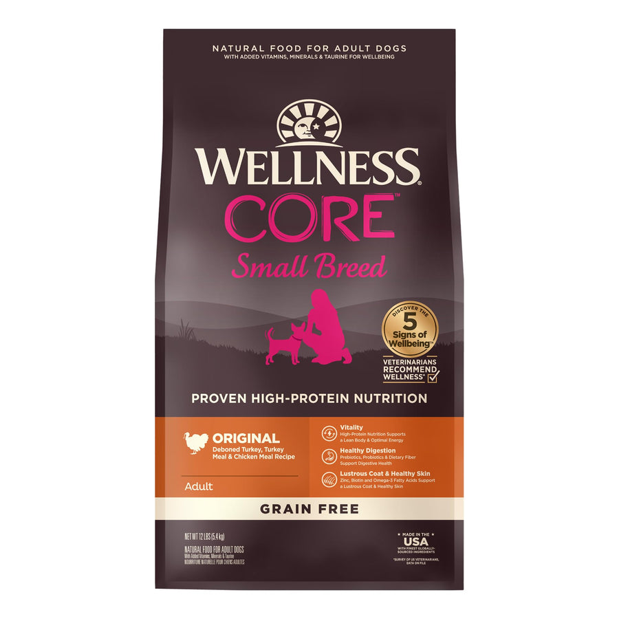 CORE Dry Dog Food, Small Breed, Grain-Free, High Protein, Natural, Original Turkey & Chicken Recipe, (12-Pound Bag)