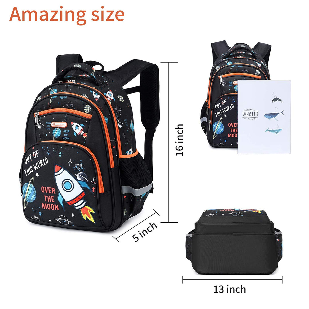 Kids Backpack Boys, Elementary Kindergarten Preschool School Bag 16 inch Multifunctional Cute Large Capacity