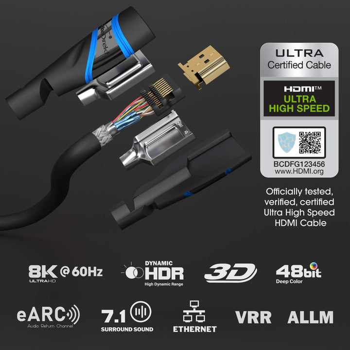 – 10K & 8K HDMI Cable, HDMI 2.1b – 3ft, Available in 1.5-15ft – Certified, Developed in Germany (Ultra High Speed HDMI 2.1 Cable, for PC and PS5/Xbox, Monitor or TV – Blue/Black)