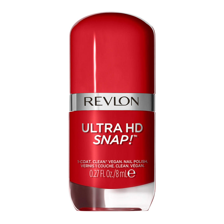 Ultra HD Snap Nail Colors, Natural Rich Glossy Nail Polish, 100% Vegan Formula, No Base and Top Coat Needed, 030 Cherry On Top, 0.27 Fl Oz