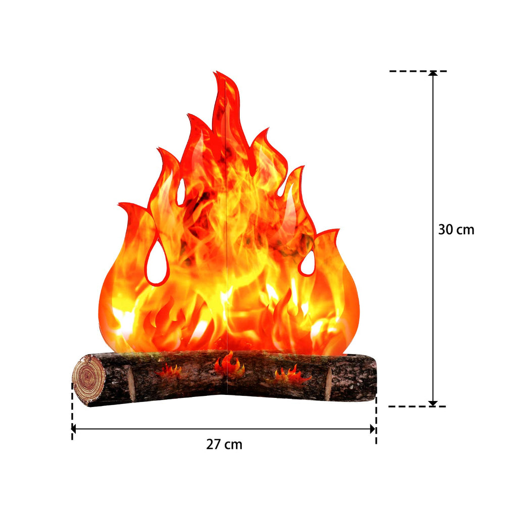 3D Decorative Cardboard Campfire Centerpiece Artificial Fire Fake Flame Paper Party Decorative Flame Torch (Gold Orange)