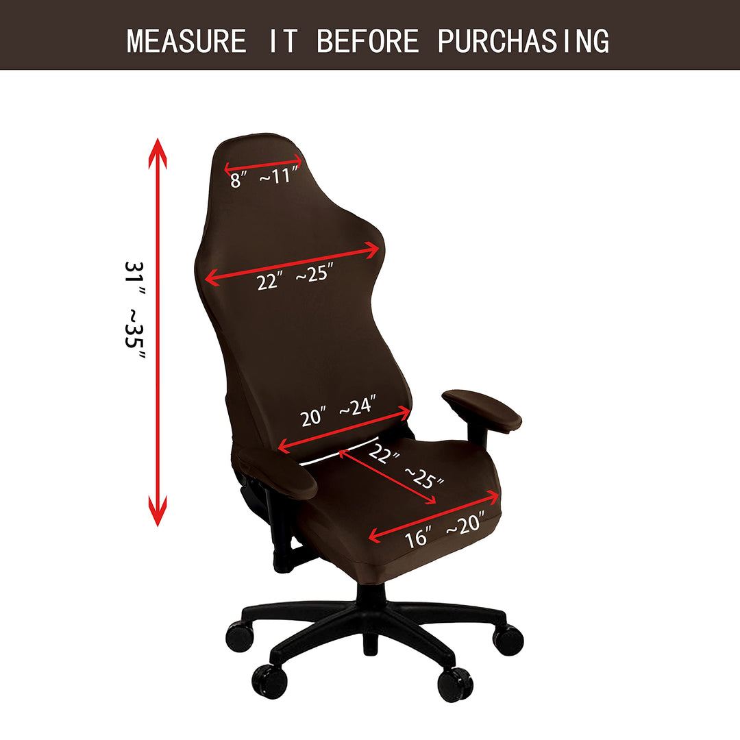 Gaming Chair Covers Stretch Washable Computer Chair Slipcovers for Armchair, Swivel Chair, Gaming Chair,Computer boss Chair (Brown, X-Large)