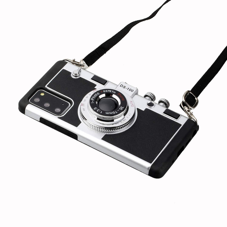 Amily in Paris 3D Camera Design Case for Samsung Galaxy Note 20 Camera with Long Neck Strap Black