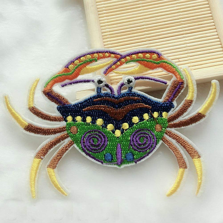 13 Pcs Seabed Ocean Animals Patches Embroidered Iron on Patch for Clothing Badges DIY Stickers Sew Applique