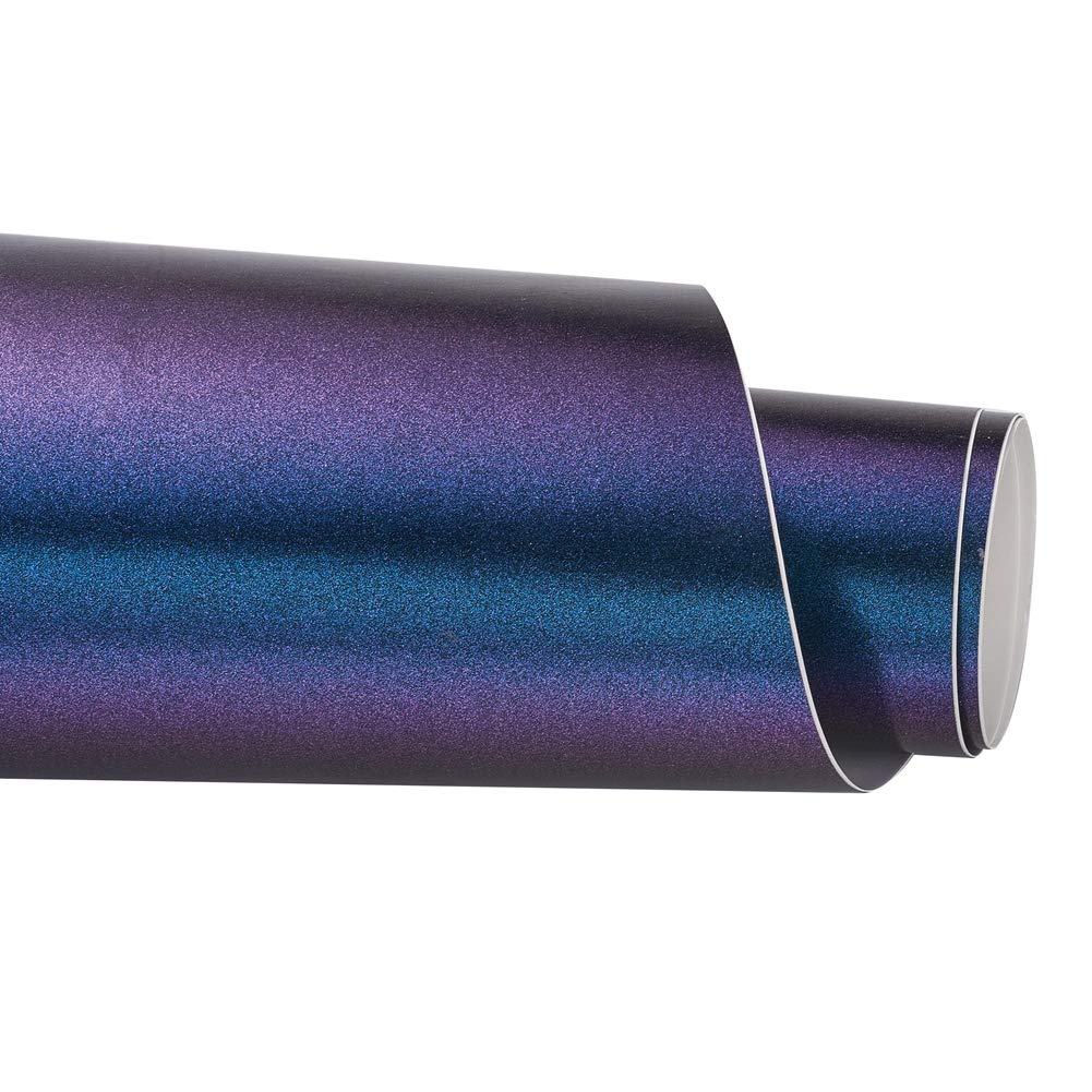Purple to Charming Blue Matte Metallic Chameleon Vinyl Wrap Color Change DIY Car Wrap Vinyl Film, 11.8'' x 7.87''