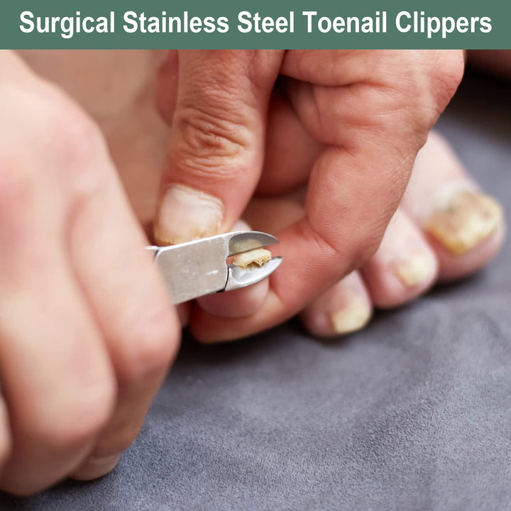 Toenail Clippers, Toe Nail Clipper for Ingrown or Thick Toenails Podiatrist Toenail Nipper for Seniors Stainless Steel Super Sharp Curved Blade Grooming Nail Tool for Man & Women