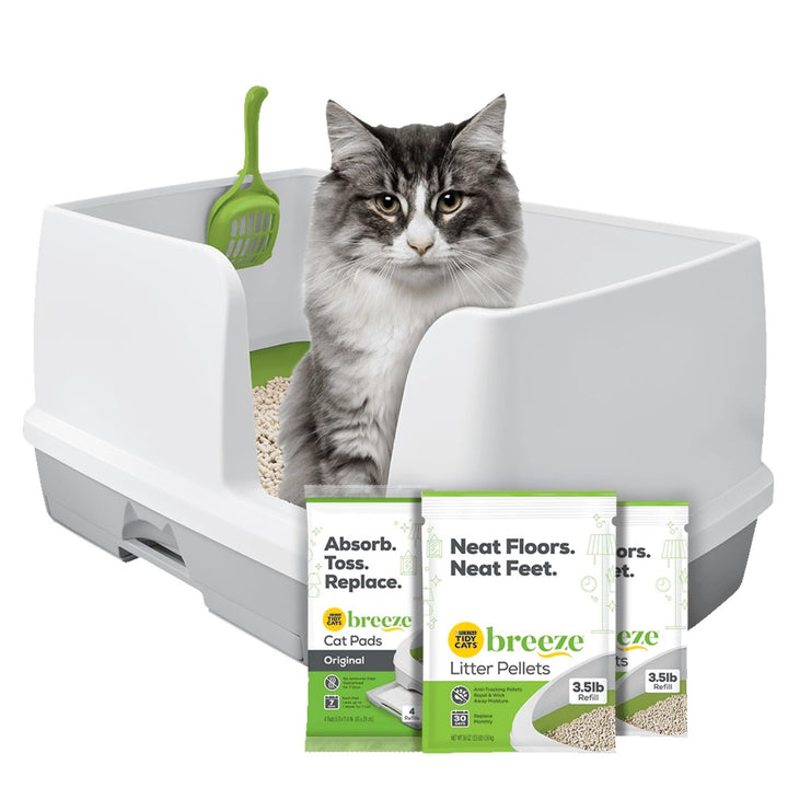 Purina Non Clumping Litter System, Breeze XL All-in-One Odor Control & Easy Clean Multi Cat Box - 18 lb. Box
