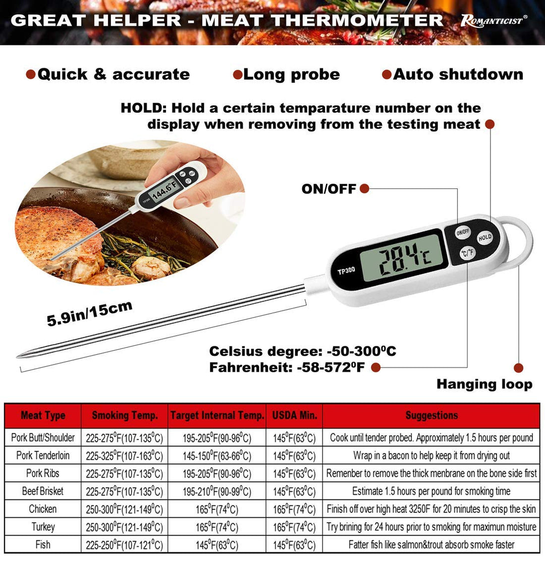 28pc BBQ Accessories Set with Thermometer - The Very Best Grill Gift on Birthday Wedding - Heavy Duty Stainless Steel Grill Set in Case for Outdoor Cooking Camping Grilling Smoking