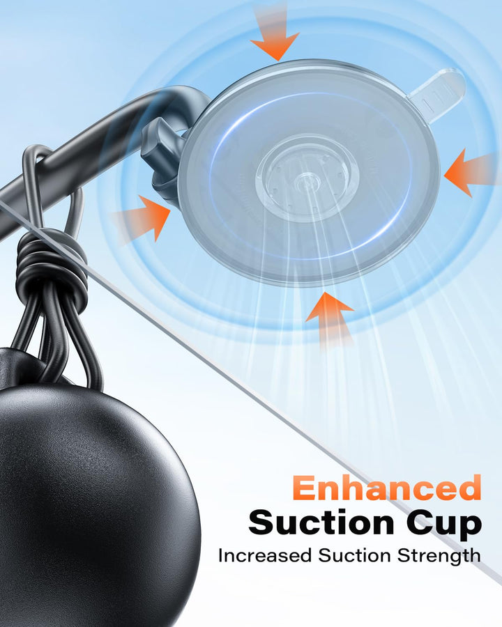 Cell Phone Holder for Car Dashboard Windshield Phone Mount for Car Long Arm Car Phone Holder Mount Strong Suction Cup Anti-Shake Stabilizer Compatible for iPhone, Samsung, All Smartphones