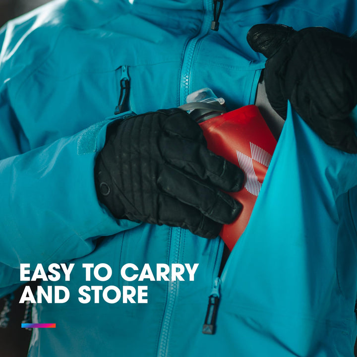 Stow - Collapsible Backpacking Water Bottle (350ml, 500ml, 1L) - BPA Free, Ultra Light, Spill-Proof Twist Cap