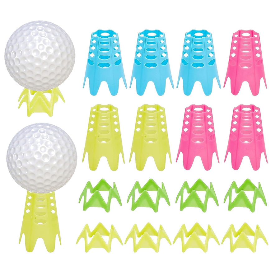 17Pcs Golf Simulator Tees Plastic Golf Tee Golf Mat Tees Practice Golf Tees Perfect for Turf and Driving Range Indoor Claw Tee Mixed Color
