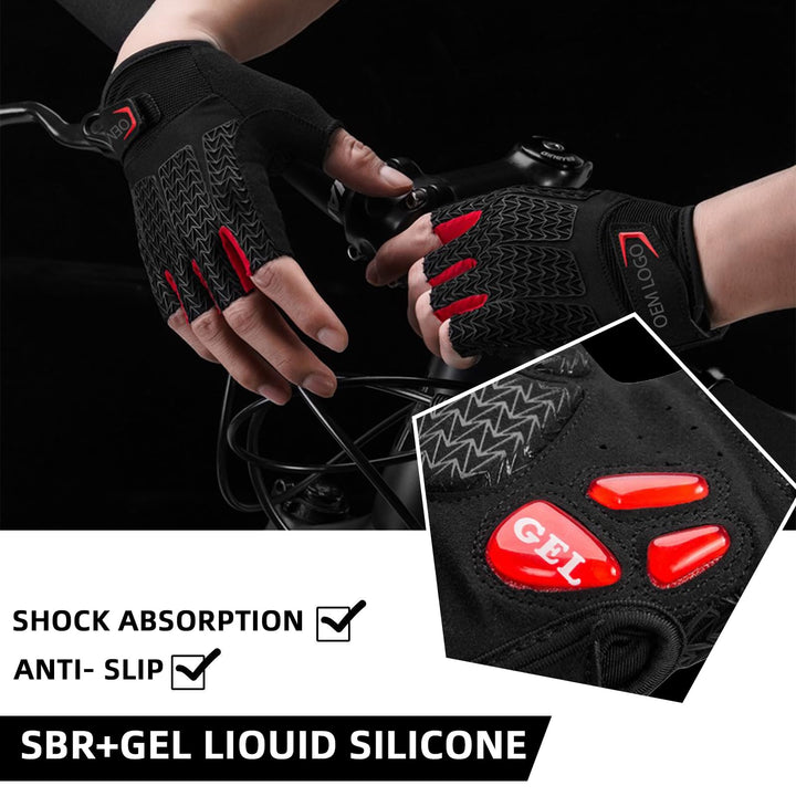 Road Cycling Gloves for Men Women Commuter Gloves Half Finger Biking Gloves with Gel Padded Shock Absorbing
