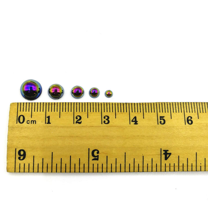 Amaney 2100pcs Black AB Satin Luster ABS Imitation Pearls Half Round Pearls Assorted Mixed Sizes 3/4/5/6/8mm Flatback Pearl Beads DIY Material (Black AB)
