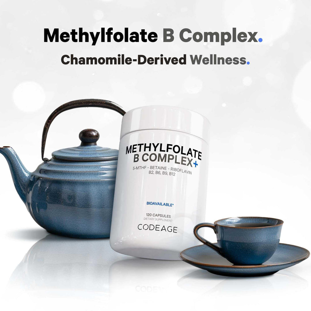 Methylfolate B Complex Supplements - 5 MTHF, Methylcobalamin 1000mcg Methylated Vitamin B12, Riboflavin, Betaine, Vitamins B6, Methylation Cycle MTHFR - 2 Months - 120 Capsules
