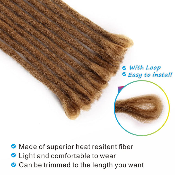 Dreadlock Extensions - 20 Inch Synthetic Braids, Soft faux Locs, Dreads, Crochet Locs, Hip-Hop Style, Dreadlocks Extension Braiding Hair For Women/Men (20 Inch (20 Strands/Pack), 27#)