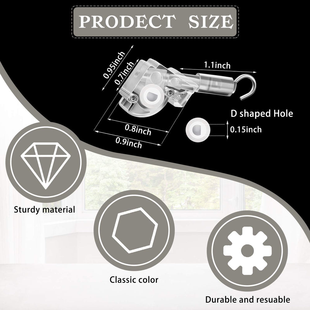 4 Pieces Blind Wand Tilt Control Wand Tilter for 1 Inch Mini Blind Head Rail Blind Tilt Mechanism Replacement with D Shaped Gear Tilt Mechanism Hook Connection