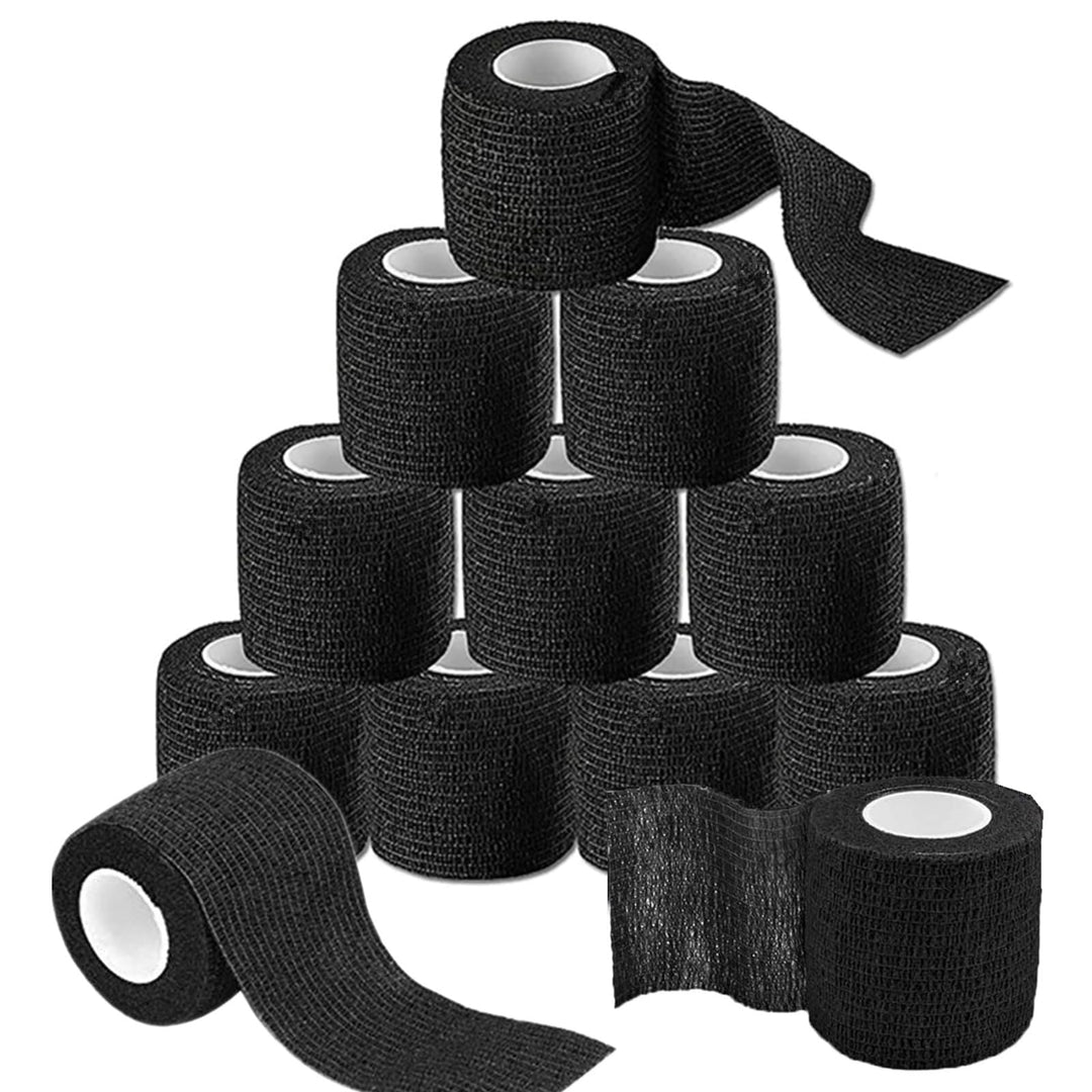 Self Adhesive Tape - 24Pack 2” x 5 Yards Self-Adherent Cohesive Tape Tattoo Grip Wrap Cover Strong Sports Tape, Mix Color Self-Adhesive Bandage Rolls Athletic Tape